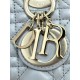 DIOR Mini Lady Dior Bag Grey Pearlescent Cannage Lambskin Gold Hardware