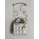 DIOR Mini Lady Dior Bag Grey Pearlescent Cannage Lambskin Gold Hardware