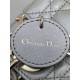 DIOR Mini Lady Dior Bag Grey Pearlescent Cannage Lambskin Gold Hardware