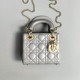 DIOR Mini Lady Dior Bag Grey Pearlescent Cannage Lambskin Gold Hardware