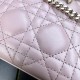 DIOR Mini Lady Dior Bag Lotus Pink Pearlescent Cannage Lambskin Gold Hardware