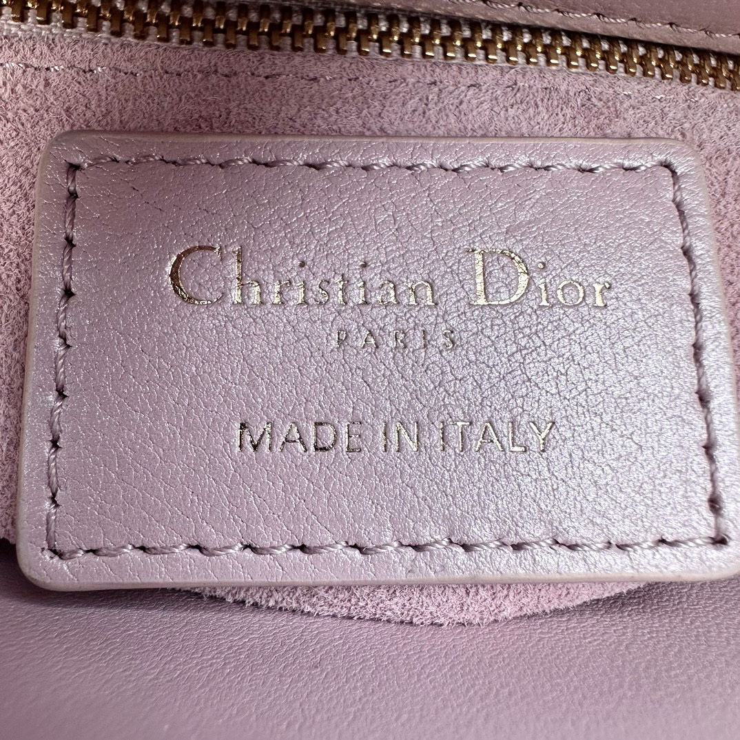 DIOR Mini Lady Dior Bag Lotus Pink Pearlescent Cannage Lambskin Gold Hardware