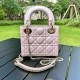 DIOR Mini Lady Dior Bag Lotus Pink Pearlescent Cannage Lambskin Gold Hardware