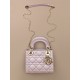 DIOR Mini Lady Dior Bag Lotus Pink Pearlescent Cannage Lambskin Gold Hardware