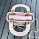 DIOR Mini Lady Dior Bag Lotus Pink Pearlescent Cannage Lambskin Gold Hardware