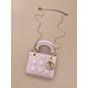 DIOR Mini Lady Dior Bag Lotus Pink Pearlescent Cannage Lambskin Gold Hardware