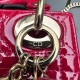 DIOR Mini Lady Dior Bag Cherry Red Patent Cannage Calfskin Gold Hardware