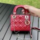 DIOR Mini Lady Dior Bag Cherry Red Patent Cannage Calfskin Gold Hardware