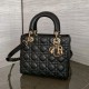 DIOR Medium Lady Dior Bag In Black Cannage Lambskin Gold Hardware