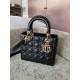 DIOR Medium Lady Dior Bag In Black Cannage Lambskin Gold Hardware