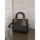 DIOR Medium Lady Dior Bag In Black Cannage Lambskin Gold Hardware