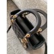 DIOR Medium Lady Dior Bag In Black Cannage Lambskin Gold Hardware