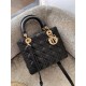 DIOR Medium Lady Dior Bag In Black Cannage Lambskin Gold Hardware