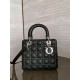 DIOR Medium Lady Dior Bag In Black Cannage Lambskin Sliver Hardware