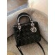 DIOR Medium Lady Dior Bag In Black Cannage Lambskin Sliver Hardware