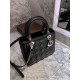 DIOR Medium Lady Dior Bag In Black Cannage Lambskin Sliver Hardware