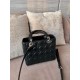 DIOR Medium Lady Dior Bag In Black Cannage Lambskin Sliver Hardware