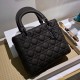 DIOR Medium Lady Dior Bag So Black Ultramatte Cannage Calfskin