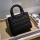 DIOR Medium Lady Dior Bag So Black Ultramatte Cannage Calfskin