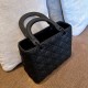 DIOR Medium Lady Dior Bag So Black Ultramatte Cannage Calfskin