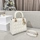 DIOR Medium Lady Dior Bag  In Latte Cannage Lambskin Gold  Hardware