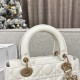 DIOR Medium Lady Dior Bag  In Latte Cannage Lambskin Gold  Hardware