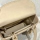 DIOR Medium Lady Dior Bag In Sand-Colored Cannage Lambskin Gold Hardware