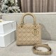 DIOR Medium Lady Dior Bag In Sand-Colored Cannage Lambskin Gold Hardware