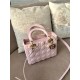 DIOR Medium Lady Dior Bag  Pale Pink Cannage Lambskin Gold Hardware