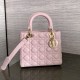 DIOR Medium Lady Dior Bag  Pale Pink Cannage Lambskin Gold Hardware