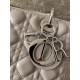 DIOR Medium Lady Dior Bag Grey Lambskin Silver Hardware