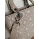 DIOR Medium Lady Dior Bag Grey Lambskin Silver Hardware