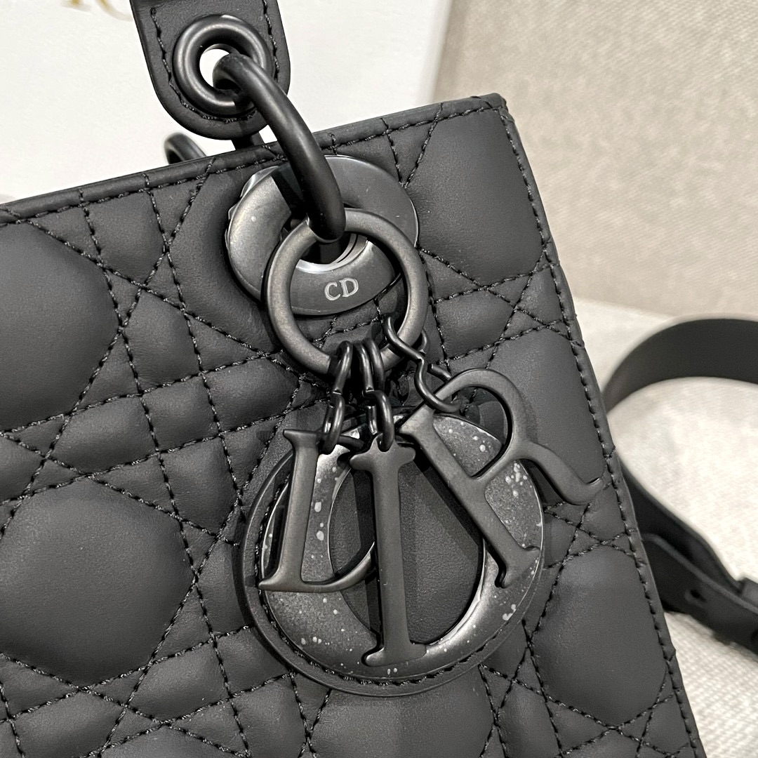 DIOR Small Lady Dior Bag Black Ultramatte Cannage Calfskin