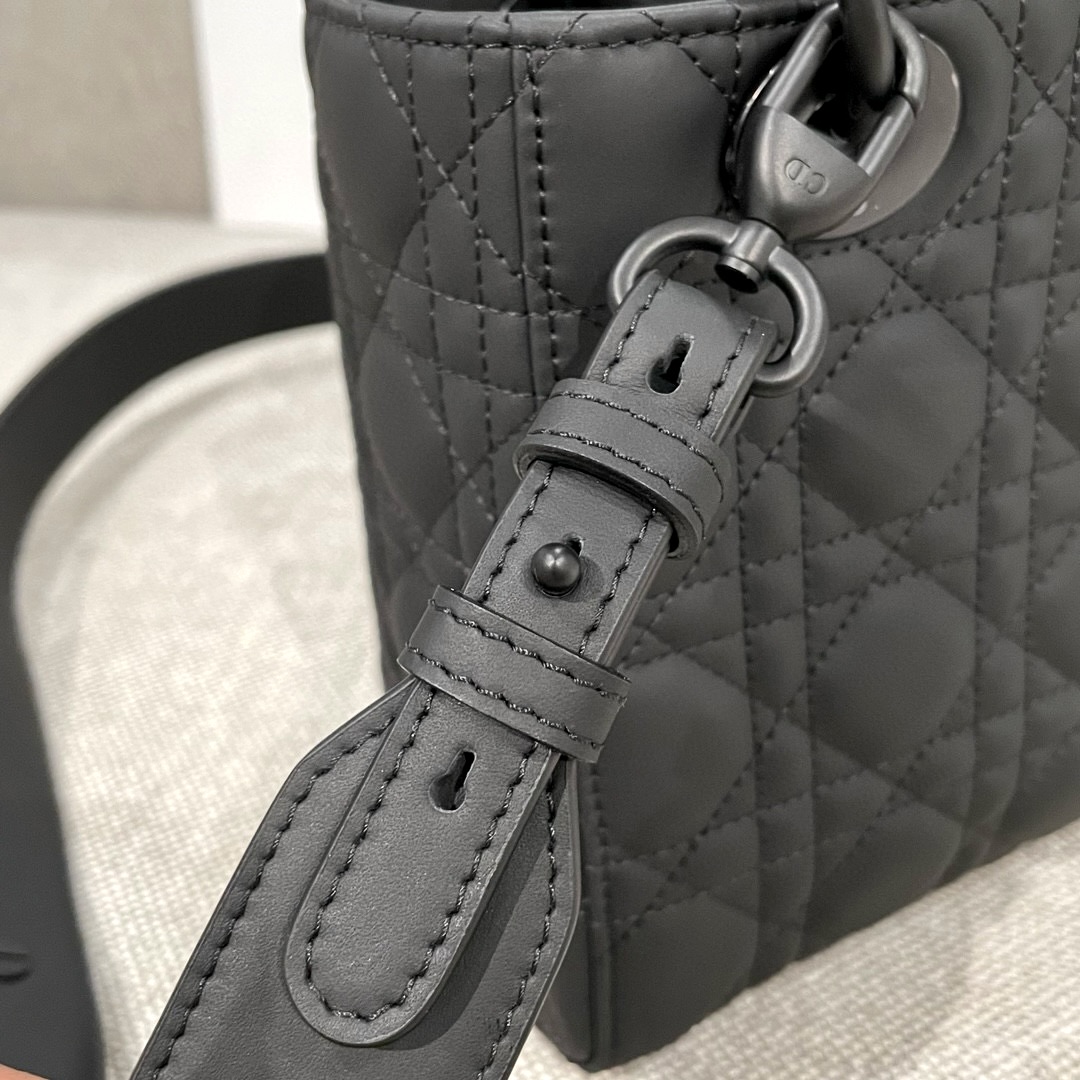 DIOR Small Lady Dior Bag Black Ultramatte Cannage Calfskin