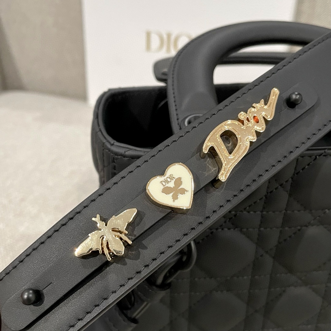 DIOR Small Lady Dior Bag Black Ultramatte Cannage Calfskin