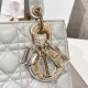  DIOR Small Lady Dior Bag In Cloud Gray Cannage Lambskin Gold Hardware