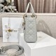  DIOR Small Lady Dior Bag In Cloud Gray Cannage Lambskin Gold Hardware