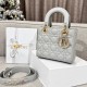  DIOR Small Lady Dior Bag In Cloud Gray Cannage Lambskin Gold Hardware