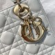  DIOR Small Lady Dior Bag In Cloud Gray Cannage Lambskin Gold Hardware