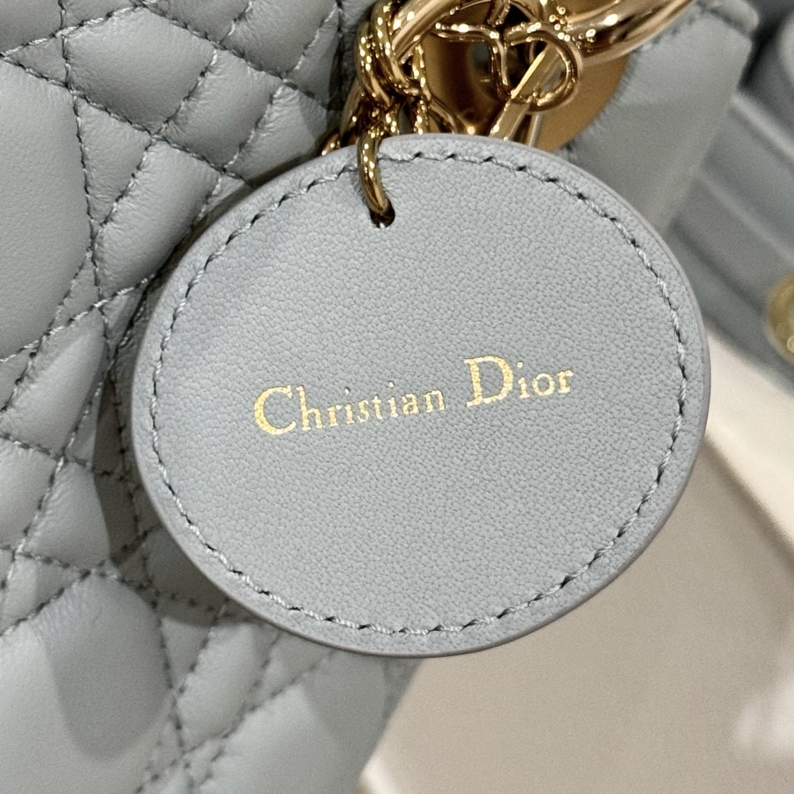 DIOR Small Lady Dior My ABCDior Bag Sky Blue Cannage Lambskin Gold Hardware