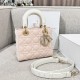 DIOR Small Lady Dior Bag Two-Tone Powder Pink and Latte Cannage Lambskin Gold Hardware