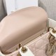 DIOR Small Lady Dior Bag Two-Tone Powder Pink and Latte Cannage Lambskin Gold Hardware