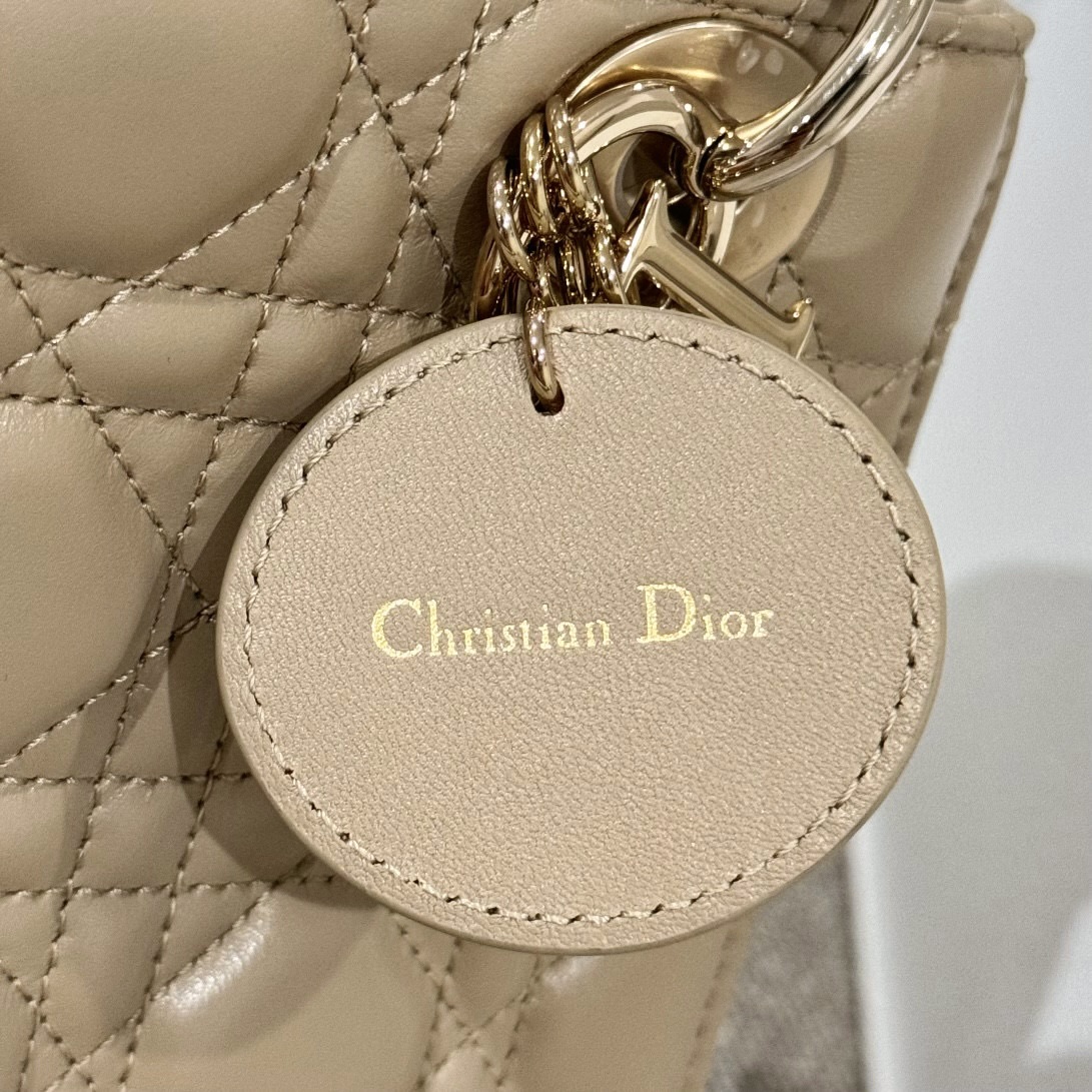 DIOR Small Lady Dior My ABCDior Bag Sand-Colored Cannage Lambskin Gold Hardware