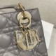 DIOR Small Lady Dior My ABCDior Bag Grey Cannage Lambskin Gold Hardware