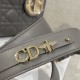 DIOR Small Lady Dior My ABCDior Bag Grey Cannage Lambskin Gold Hardware