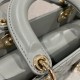 DIOR Small Lady Dior My ABCDior Bag Stone Gray Cannage Lambskin Gold Hardware