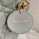 DIOR Small Lady Dior My ABCDior Bag Stone Gray Cannage Lambskin Gold Hardware