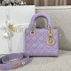 DIOR Small Lady Dior My ABCDior Bag Lilac Cannage Lambskin Gold Hardware