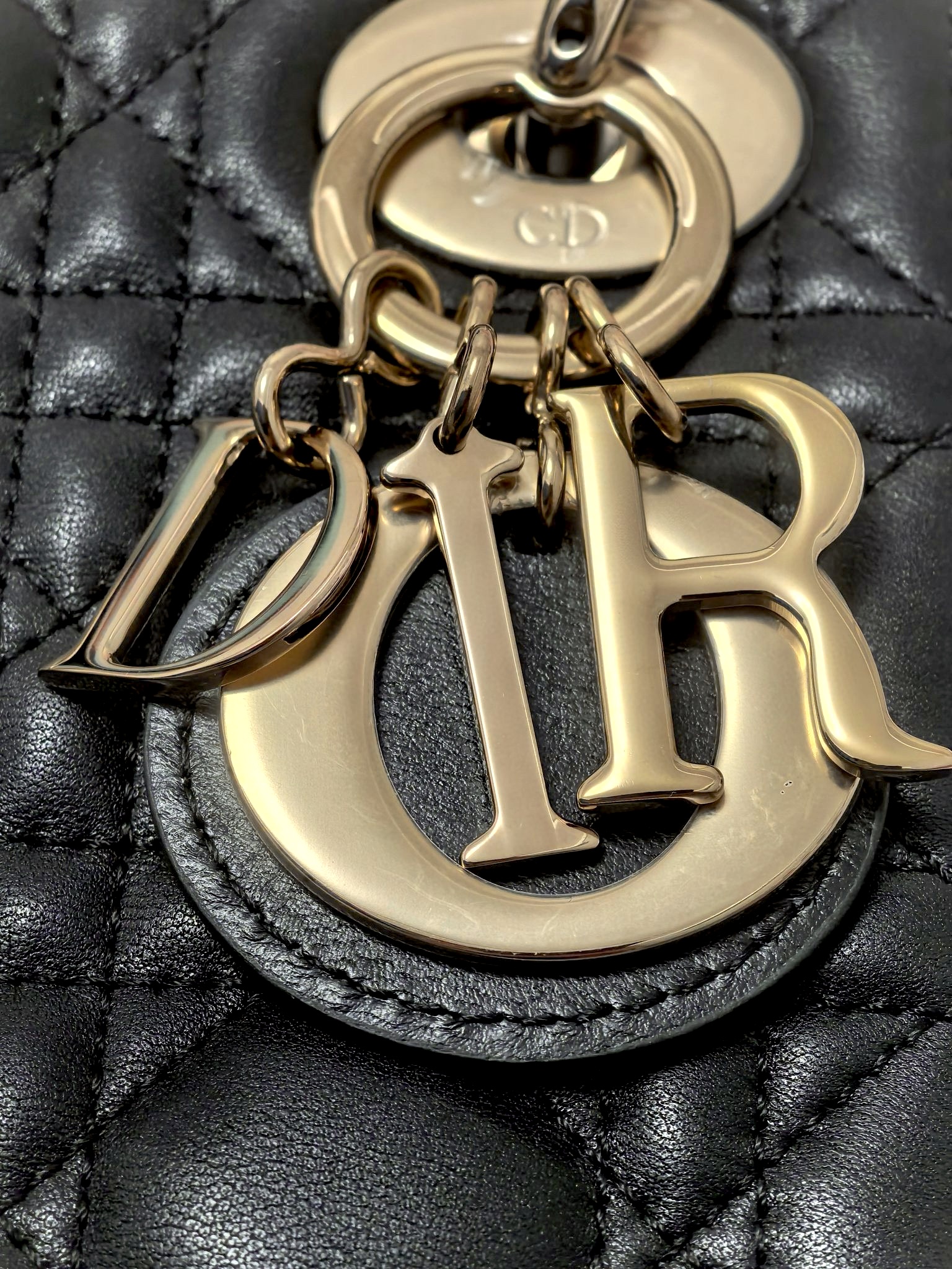 DIOR Mini Lady Dior Bag Black Cannage Lambskin Gold Hardware