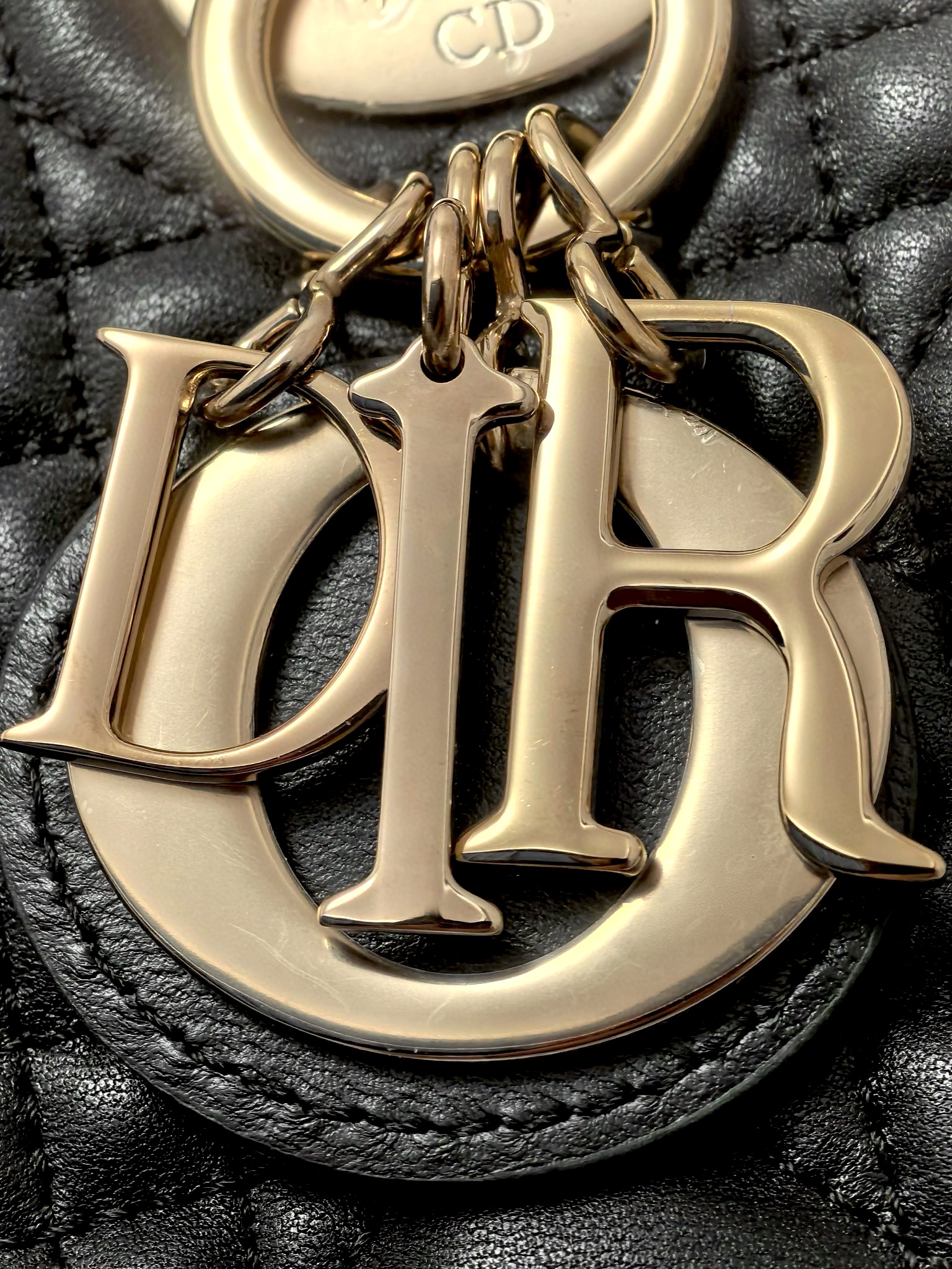 DIOR Mini Lady Dior Bag Black Cannage Lambskin Gold Hardware